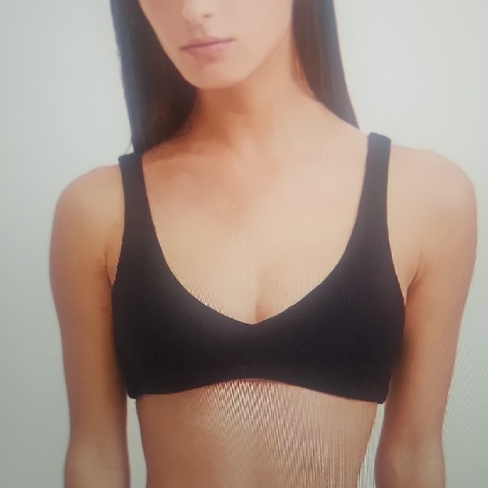 Au Naturel By Gottex Solid Reversible V-Neck Bikini Top Size 10